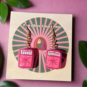 Matchbox Heart Earrings - Handmade & Hand Painted Charm Earrings